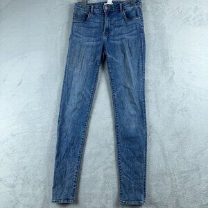 H&M Womens Skinny Jeans Mid Rise Medium Wash With 5 Pockets Denim Blue Size 6